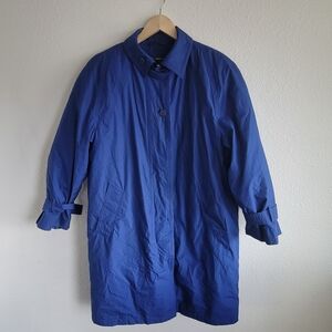 London Fog Women’s Coat Blue Button Removable Puffer Liner Vintage Size 10 Reg